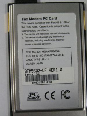 Vintage for collectors &buffs PCMCIA V.90 FAX/MODEM PC CARD. Lucent-Venus. 56Kbps.