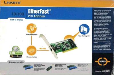 Lot of 3 LINKSYS Fast Ethernet 10/100 PCI network cards with Wake-On-Lan.