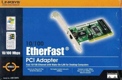 Lot of 3 LINKSYS Fast Ethernet 10/100 PCI network cards with Wake-On-Lan.
