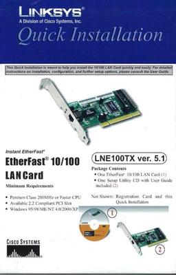 Lot of 3 LINKSYS Fast Ethernet 10/100 PCI network cards with Wake-On-Lan.