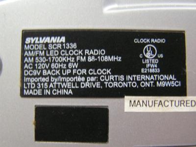 Do you hear that? SYLVANIA alarm clock radio. AM/FM/alarm/snooze/sleep.