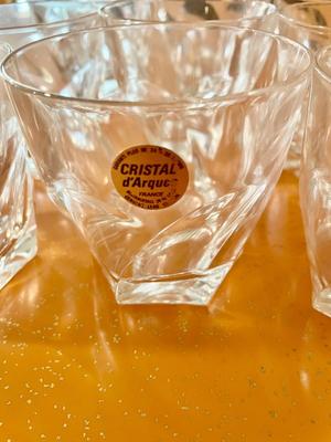 Vintage Set of 12 Cristal d'Argues France Crystal Glasses