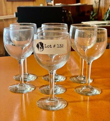 Vintage Lot of 7 Wine Glasses