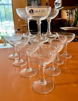 Vintage Set of 13 Champagne Glasses
