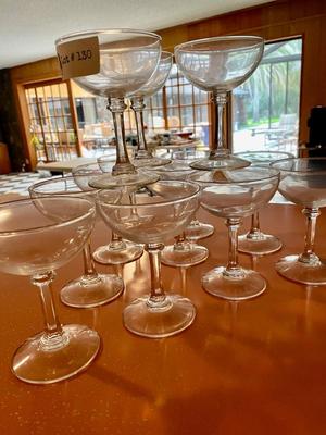 Vintage Set of 13 Champagne Glasses