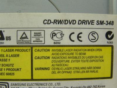 SAMSUNG CD-RW/DVD drive SM-348. Pulled from a working PC