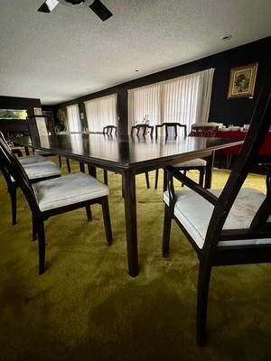 Beautiful Vintage Dining Room Table (120" x 53.5) with 3 Extension Leaves and 8 Chairs