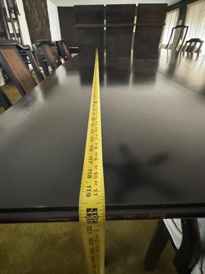 Beautiful Vintage Dining Room Table (120" x 53.5) with 3 Extension Leaves and 8 Chairs