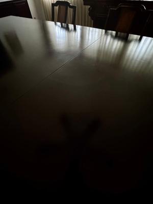 Beautiful Vintage Dining Room Table (120" x 53.5) with 3 Extension Leaves and 8 Chairs