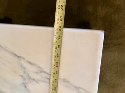 Vintage Wood Side Table with Marble Top 20" x 20"