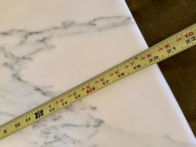 Vintage Wood Side Table with Marble Top 20" x 20"