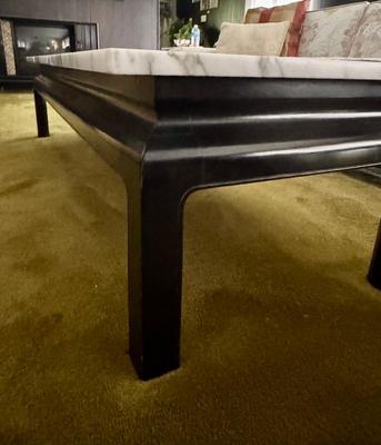 Vintage Wooden Coffee Table with Marble Top