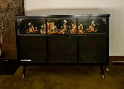 Vintage Olympic Dual-Stereo Entertainment Cabinet - untested