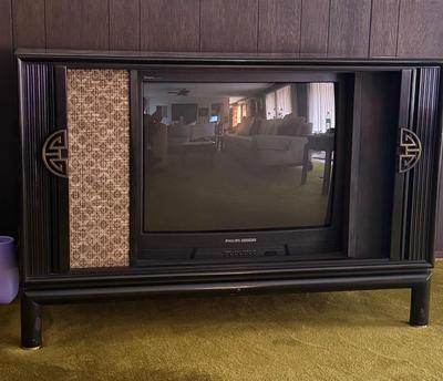 Vintage TV Cabinet including TV - untested