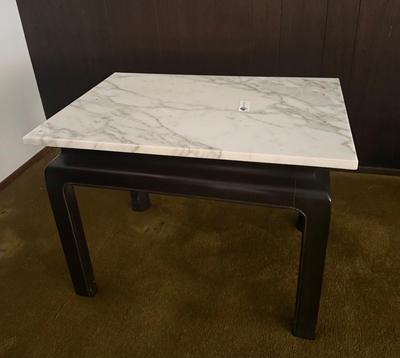 Vinatge Wood Coffee/Side Table with Marble Top 26' x 18"