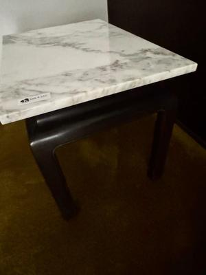 Vinatge Wood Coffee/Side Table with Marble Top 26' x 18"