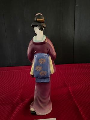Vintage House of Koshu Japanese Geisha Porcelain Statue Decanter Sake Bottle - empty