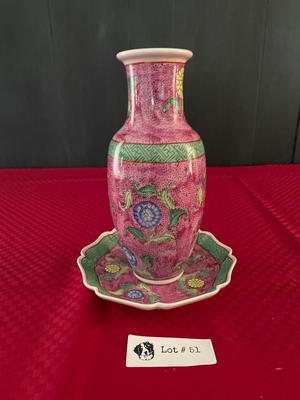 Vintage Chinese Vase and Plate