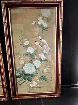 Vintage Chinese Watercolor Painting - Set of 2