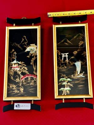 Vintage CDGC Hand Decorated Wall Art - Made in Japan - Set of 2