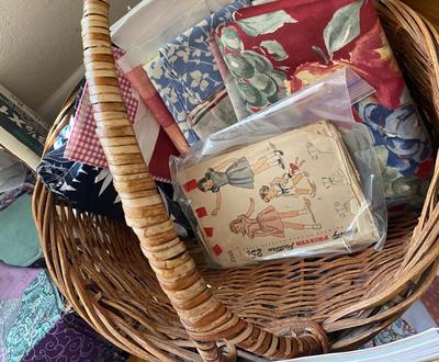 A LARGE PARTIALITY FINISHED HAND STITCHED QUILT AND START OF A DIFFERENT QUILT/PRECUT SQUARES AND MORE