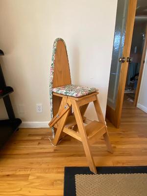 AMISH 3-IN-1 CONVERTIBLE IRONING BOARD, STEP STOOL AND CHAIR