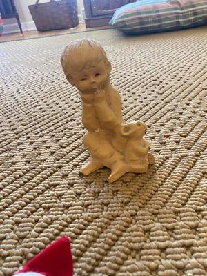 VINTAGE CHRISTMAS ELFS, 1960’S BOY WITH MOUSE FIGURINE, CAMELS FROM PERU