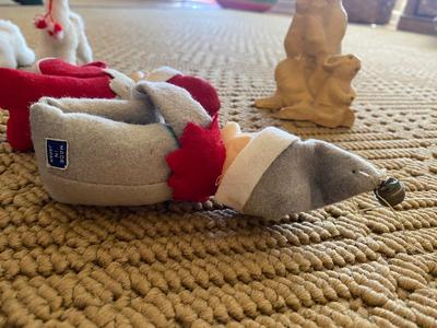 VINTAGE CHRISTMAS ELFS, 1960’S BOY WITH MOUSE FIGURINE, CAMELS FROM PERU