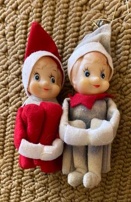 VINTAGE CHRISTMAS ELFS, 1960’S BOY WITH MOUSE FIGURINE, CAMELS FROM PERU
