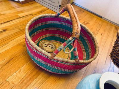 A VARIETY OF DIFFERENT BASKETS WITH EASTER AROUND THE CORNER AND HOME DECOR