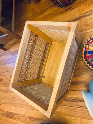 A VARIETY OF DIFFERENT BASKETS WITH EASTER AROUND THE CORNER AND HOME DECOR