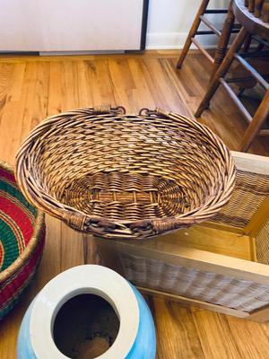 A VARIETY OF DIFFERENT BASKETS WITH EASTER AROUND THE CORNER AND HOME DECOR