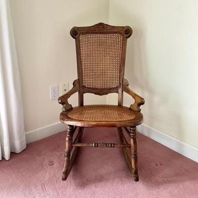 M1221 Antique Cane Victorian Ladies Rocker