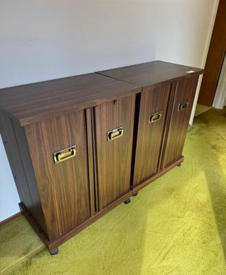 Vinatge Gusdorf Set of 2 VHS/ Media Storage Cabinets on Wheels