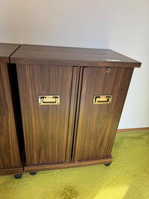 Vinatge Gusdorf Set of 2 VHS/ Media Storage Cabinets on Wheels