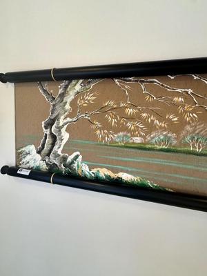 Vintage Asian Set of 3 Silk Paintings