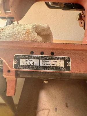 Vintage Sears Kenmore Automatic Sewing Machine Cabinet and Chair - Powers On But Not Working