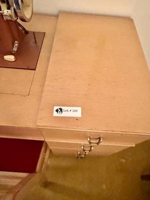 Vintage Sears Kenmore Automatic Sewing Machine Cabinet and Chair - Powers On But Not Working