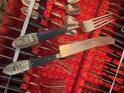 Vintage Siam Brass Flatware Set of 140