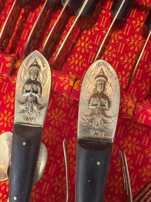 Vintage Siam Brass Flatware Set of 140
