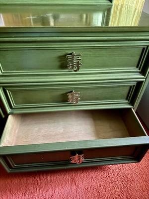 Asian Style Long Dresser with Mirror