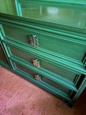 Asian Style Long Dresser with Mirror