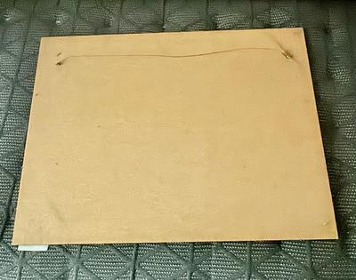 Vintage Cat Art on Wooden Board "Hug"