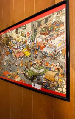 Vinatge Framed Poster Art - Tel-Aviv Traffic