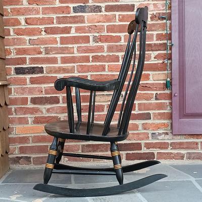 LOT 247: Nichols & Stone Co. Stencil Rocking Chair