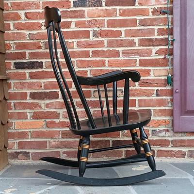LOT 247: Nichols & Stone Co. Stencil Rocking Chair