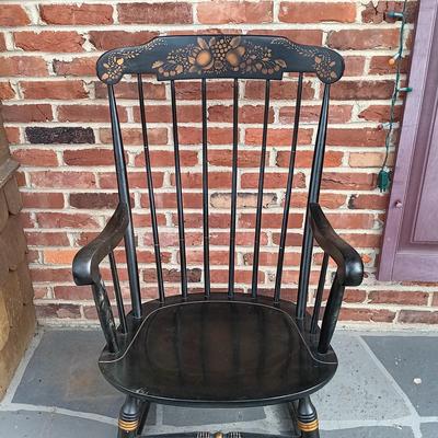 LOT 247: Nichols & Stone Co. Stencil Rocking Chair
