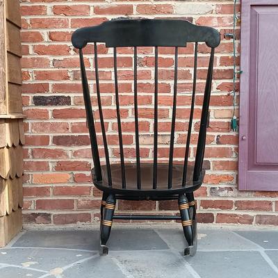 LOT 247: Nichols & Stone Co. Stencil Rocking Chair