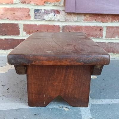 LOT 252: Primitive-Style Antique Bench and Stool