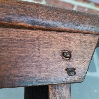 LOT 252: Primitive-Style Antique Bench and Stool